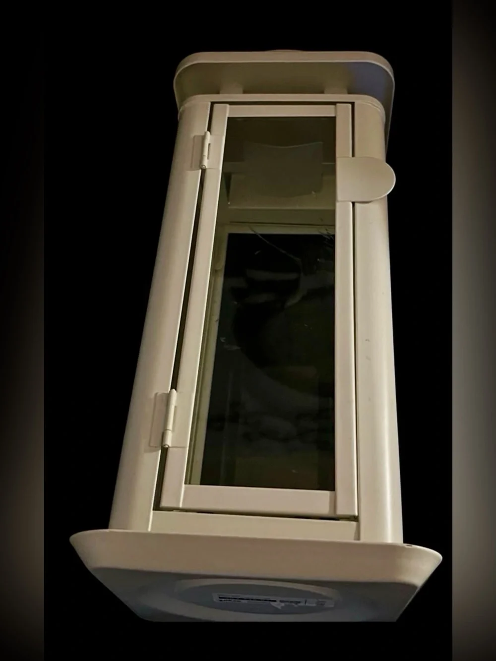 White Metal Lantern with Glass Panels
